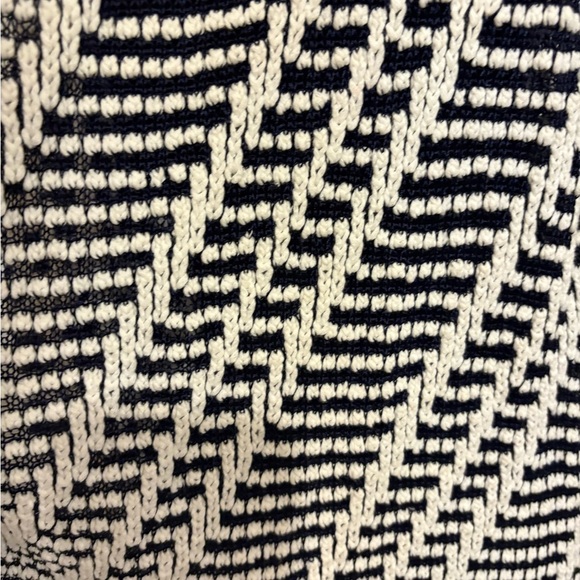 CJ Banks boho black white 3/4 sleeve cotton blend open front draped cardigan NWT - Picture 2 of 8